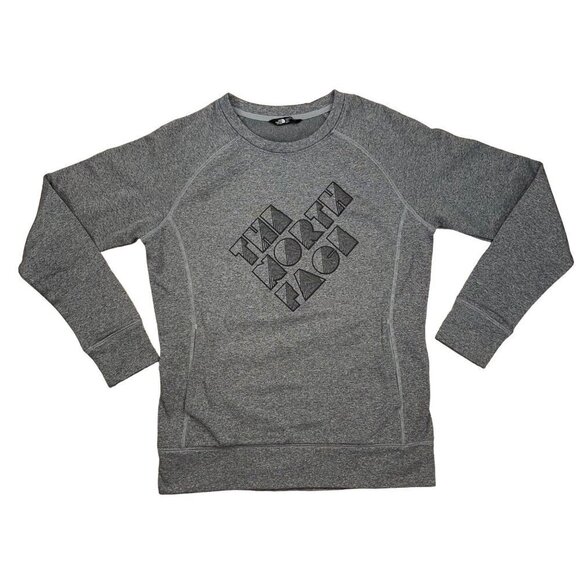 The North Face MEDIUM Grey Heather Women's Spellout Pullover w Kangaroo Pocket - Picture 1 of 5